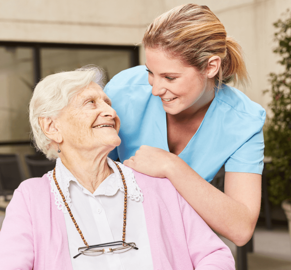 Old woman and nurse